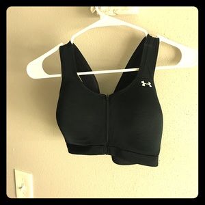 UA zip front sports bra